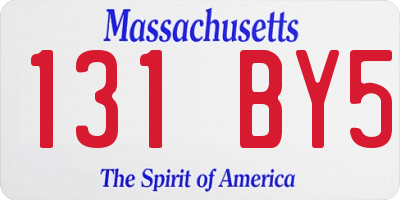 MA license plate 131BY5