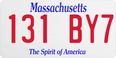MA license plate 131BY7