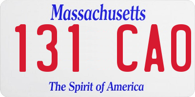 MA license plate 131CA0