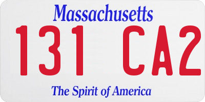 MA license plate 131CA2