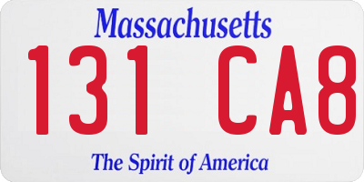 MA license plate 131CA8