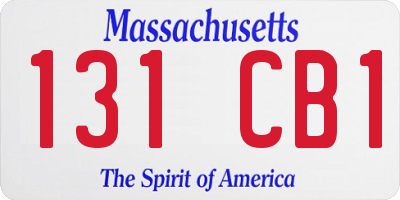 MA license plate 131CB1
