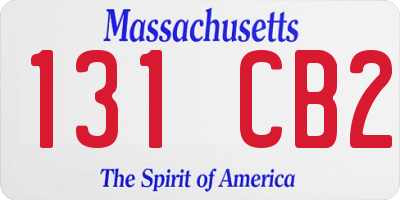 MA license plate 131CB2