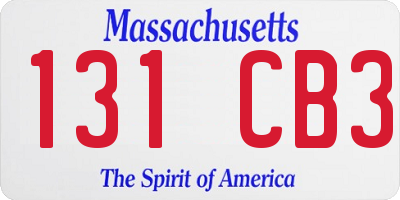 MA license plate 131CB3