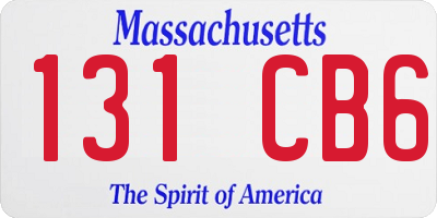 MA license plate 131CB6
