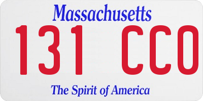 MA license plate 131CC0
