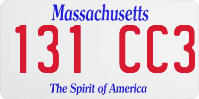 MA license plate 131CC3