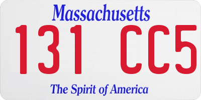 MA license plate 131CC5
