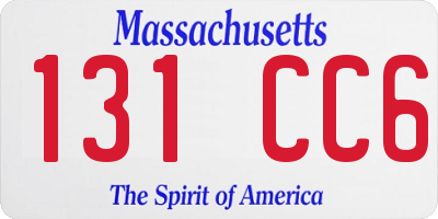 MA license plate 131CC6