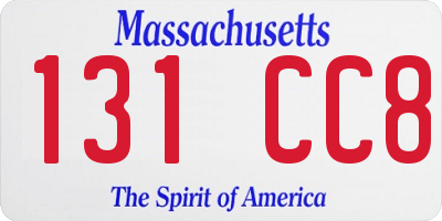 MA license plate 131CC8