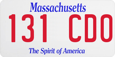MA license plate 131CD0