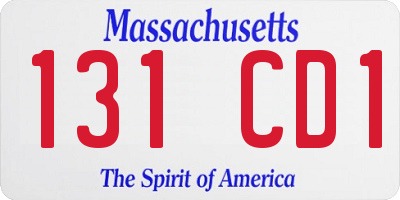 MA license plate 131CD1