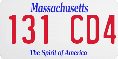 MA license plate 131CD4