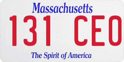 MA license plate 131CE0