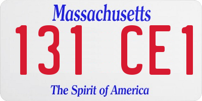 MA license plate 131CE1
