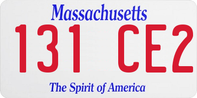 MA license plate 131CE2