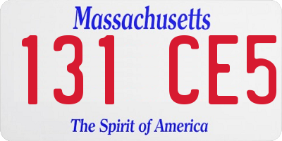 MA license plate 131CE5
