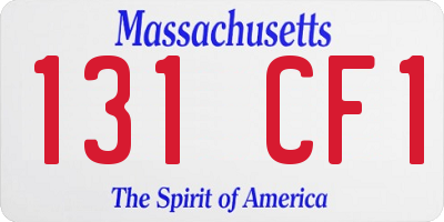 MA license plate 131CF1
