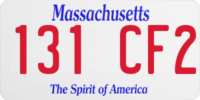 MA license plate 131CF2