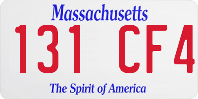 MA license plate 131CF4