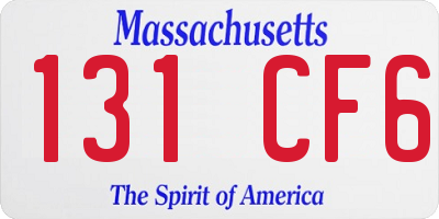 MA license plate 131CF6