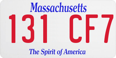 MA license plate 131CF7