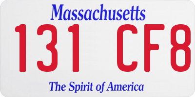 MA license plate 131CF8