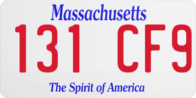 MA license plate 131CF9