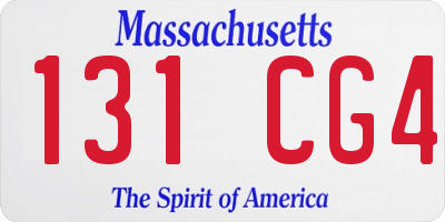MA license plate 131CG4