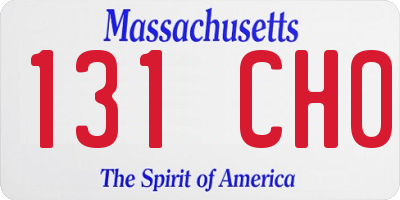 MA license plate 131CH0