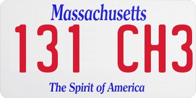 MA license plate 131CH3