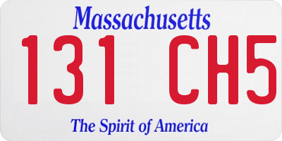 MA license plate 131CH5