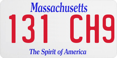 MA license plate 131CH9
