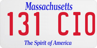 MA license plate 131CI0