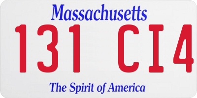 MA license plate 131CI4