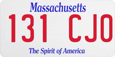 MA license plate 131CJ0