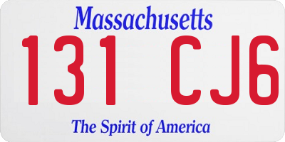 MA license plate 131CJ6