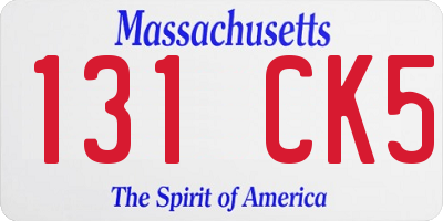 MA license plate 131CK5