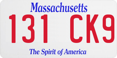MA license plate 131CK9