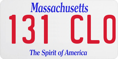 MA license plate 131CL0