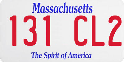 MA license plate 131CL2