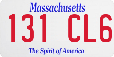 MA license plate 131CL6
