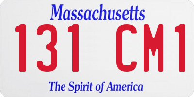 MA license plate 131CM1