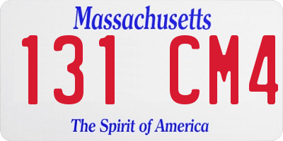 MA license plate 131CM4