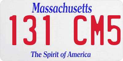 MA license plate 131CM5