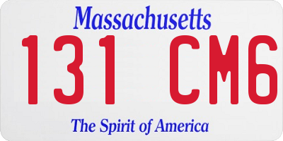 MA license plate 131CM6