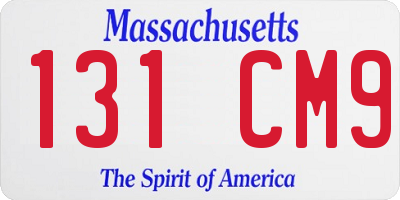 MA license plate 131CM9