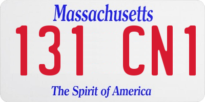 MA license plate 131CN1