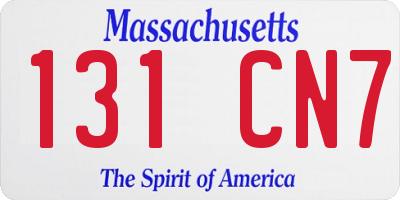 MA license plate 131CN7