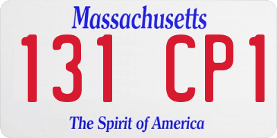 MA license plate 131CP1